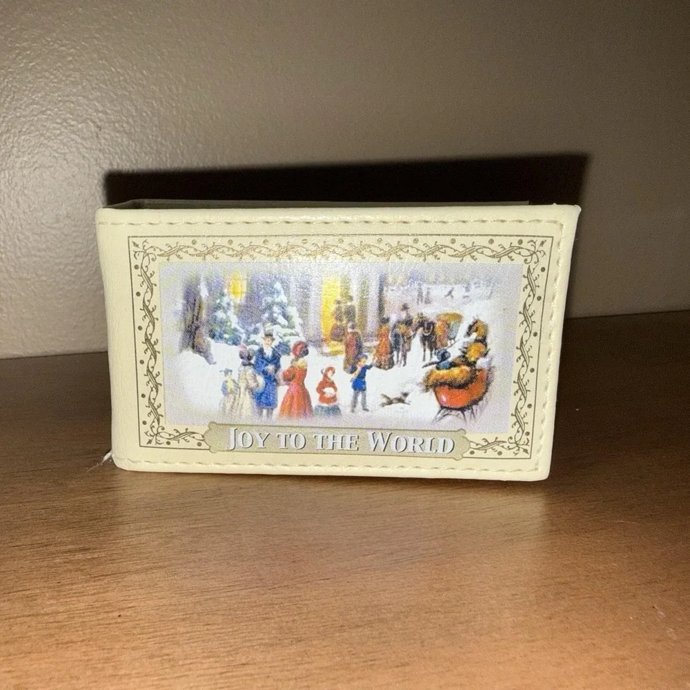 Miniature Musical Christmas Book Joy to the World Animated Train Village Scene